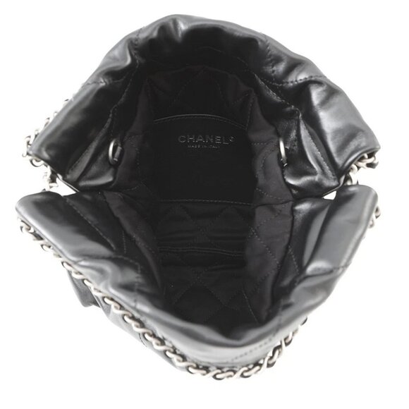 CHANEL CHANEL22 ChainShoulder Bag Size Mini Shiny Calf Leather Black A - Picture 5 of 16
